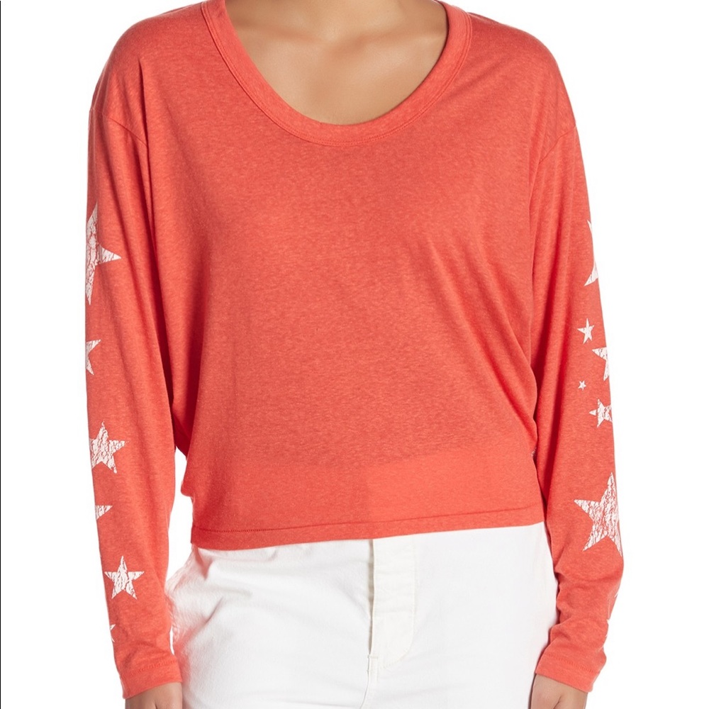 Melrose  Star Print Ling Sleeve T Shirt
